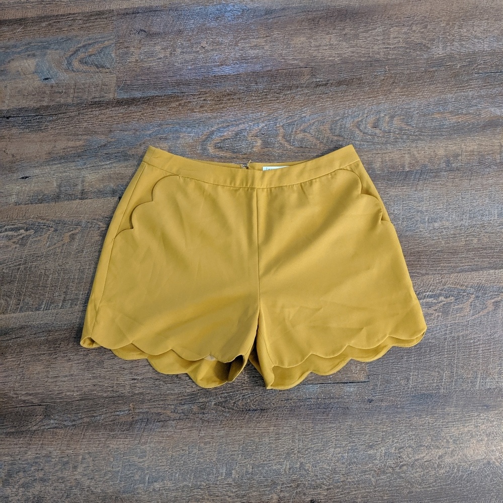 Mustard Scallop Shorts